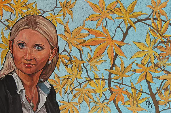 Grzegorz Mioduszewski - Portret kobiety na jesiennym tle