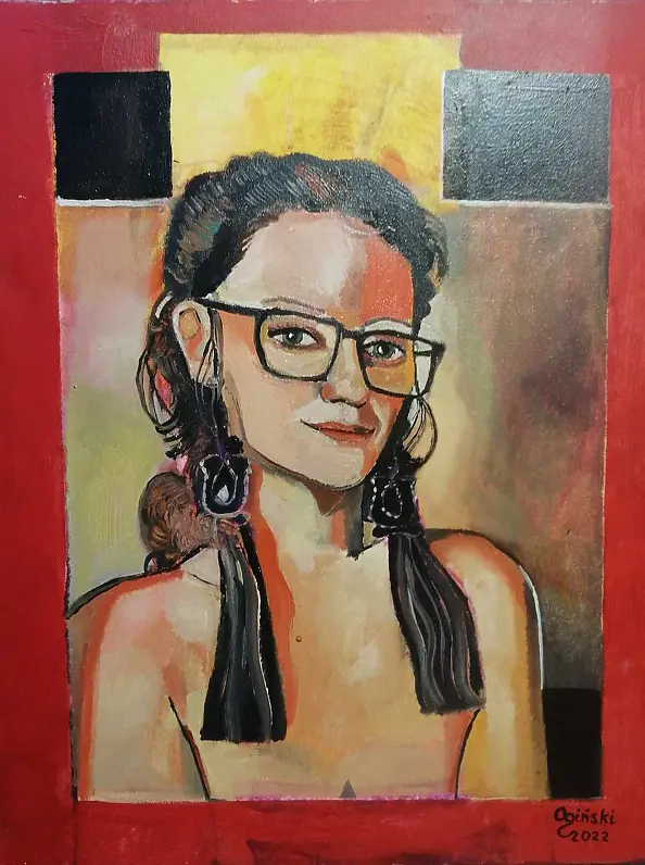 Michał Ogiński - Portrait of a woman with earrings