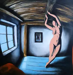 Adam Krawiec, «Портрет мужчины в черном», Масляная картина - холст, 80 x 65
