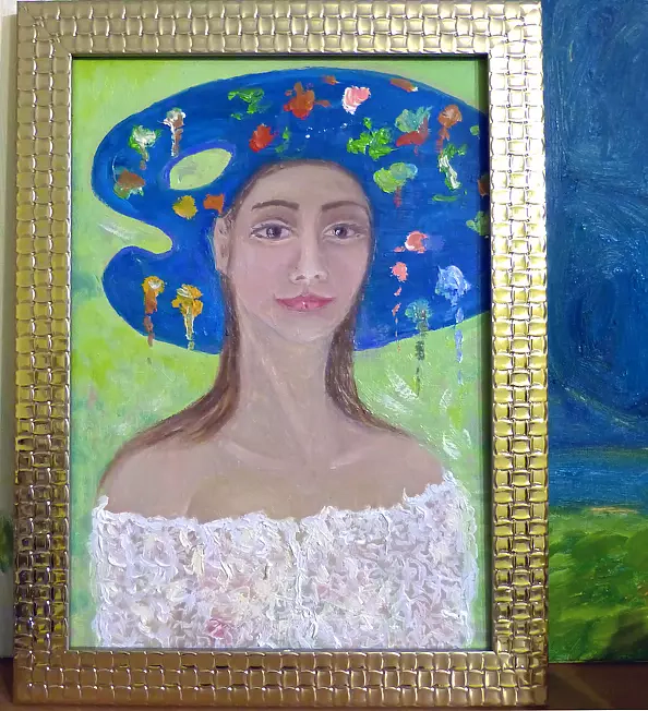 Elżbieta Goszczycka - Portrait in a golden frame