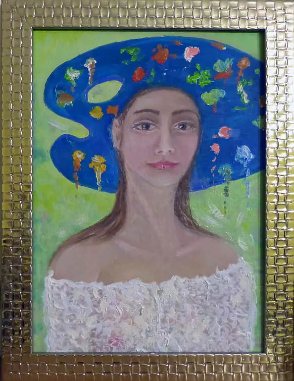 Elżbieta Goszczycka - Portrait in a golden frame