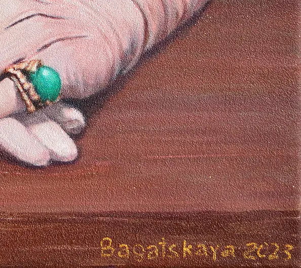 Nataliya Bagatskaya - Contemporary portrait "A glass of milk"