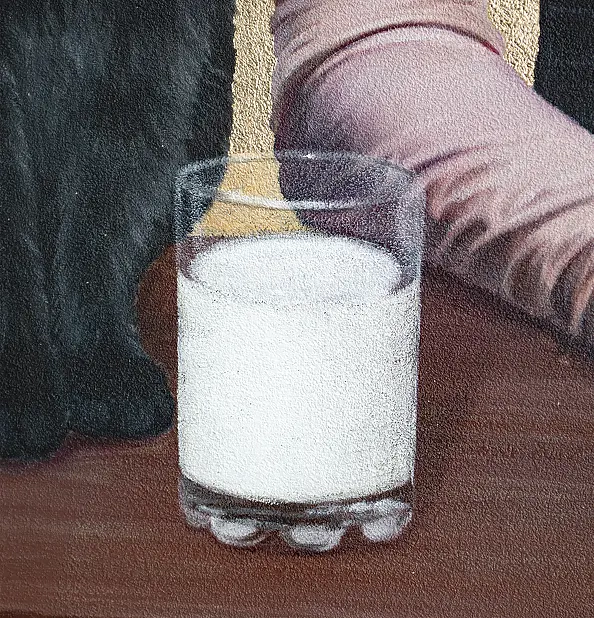 Nataliya Bagatskaya - Contemporary portrait "A glass of milk"