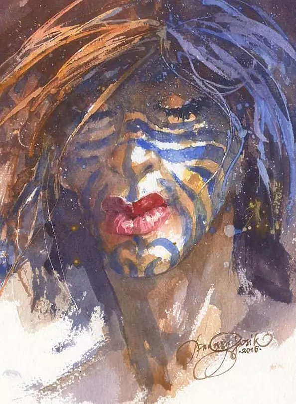 Andrzej Gosik - Portret z niebieskim tatuazem