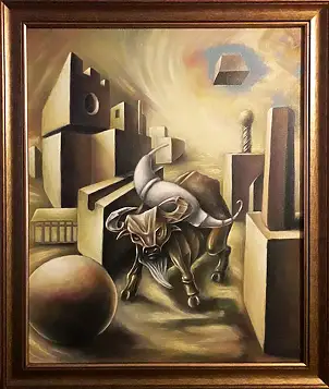 Jacek Lauda, Lo stupro di Europa, Quadro a olio - tela, 40 x 50