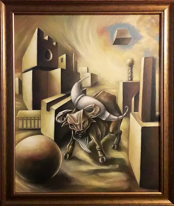 Jacek Lauda, Lo stupro di Europa, Quadro a olio - tela, 40 x 50