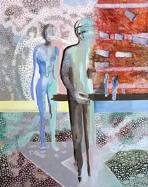 Anna Lupa Suchy, Powietrza!, Obraz olejny - płótno, 65 x 81