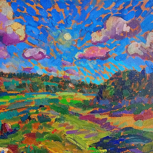 Anastasiia Kurkova, Poza chmurami, Obraz olejny - płótno, 80 x 60