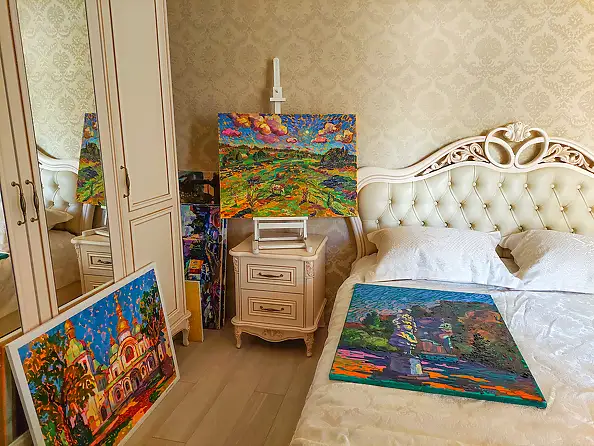 Anastasiia Kurkova, Poza chmurami, Obraz olejny - płótno, 80 x 60