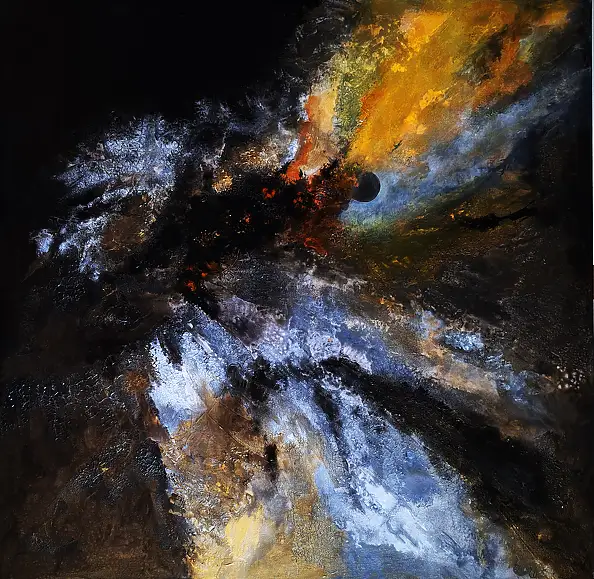 Magda Malinowska, Poza horyzontem zdarzeń, Obraz akrylowy - płótno, 100 x 100