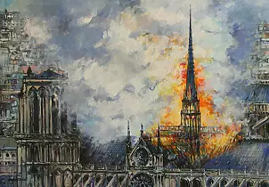 Piotr Rembieliński - Fire of the Notre Dame cathedral