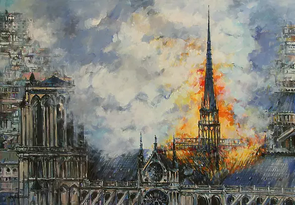 Piotr Rembieliński - Fire of the Notre Dame cathedral