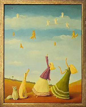 Leszek Sokół, Lebewohl, Ölbild - Leinwand, 40 x 50