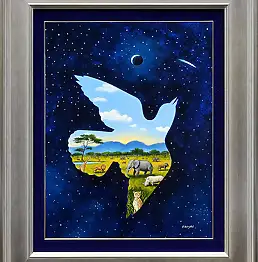 Rafał Olbiński, Pożegnanie z Afryką, Obraz akrylowy, Obraz olejny - płótno, 58 x 75