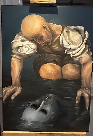 Dariusz Kalinowski, Pozostawione oblicze, Obraz olejny - płótno, 50 x 70