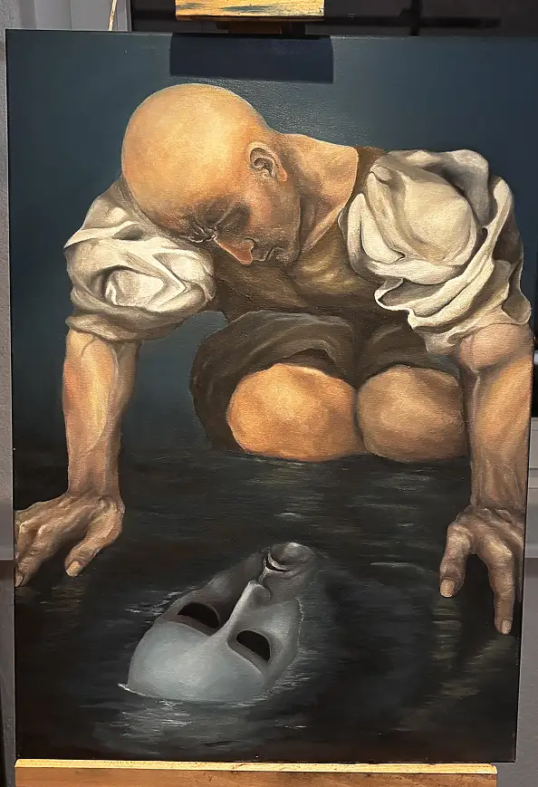 Dariusz Kalinowski, Pozostawione oblicze, Obraz olejny - płótno, 50 x 70