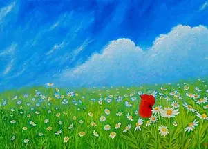 Riccardo Troiani - Prato con papavero