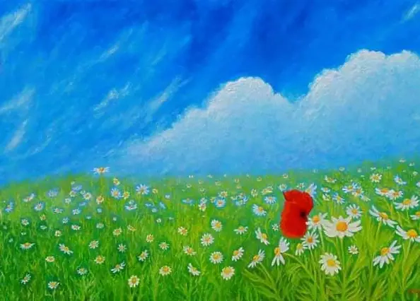 Riccardo Troiani - Prato con papavero