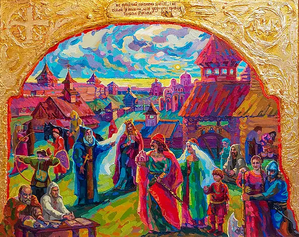 Anastasiia Kurkova, Prawda Jarosława, Obraz olejny - płótno, 100 x 80