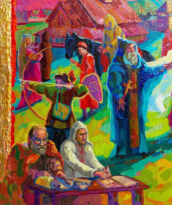 Anastasiia Kurkova, Prawda Jarosława, Obraz olejny - płótno, 100 x 80