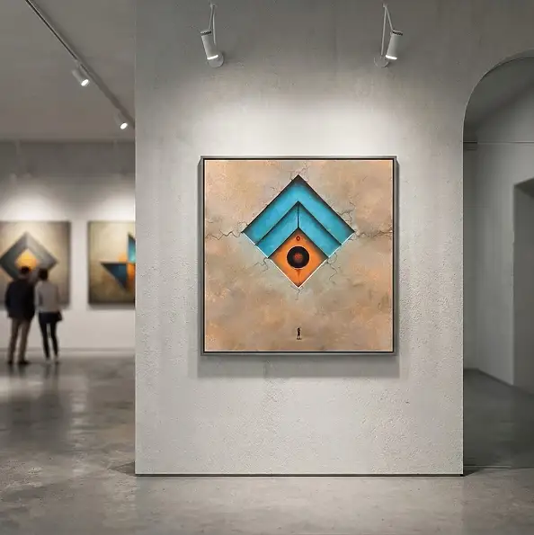 Sebastian Garyantesiewicz, La vera presenza del blu, Dipinto acrilico - tela, 100 x 100