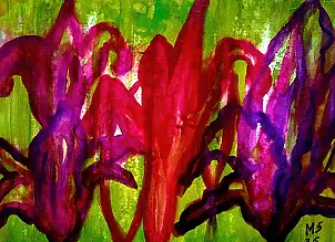 Marzena Salwowska, Veuillez ne pas piétiner la verdure.../3/Herbe et fleurs, Encre - papier, 42 x 30