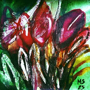   - Please do not trample on the greenery... there are still tulips there