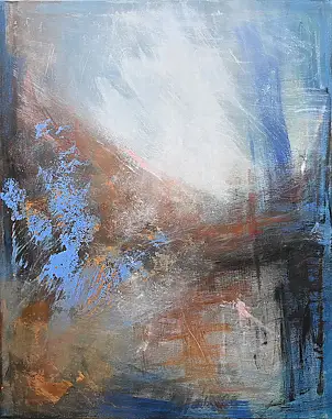 Iwona BORKOWSKA, Przeczucie. Kolekcja „Za chwilę”, Impasto, Obraz akrylowy, Obraz olejny, Techniki mieszane - płótno, 80 x 100