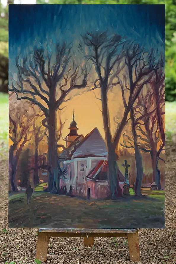 Wojciech Pater, Przed Zmrokiem, Obraz olejny - płyta, 70 x 100