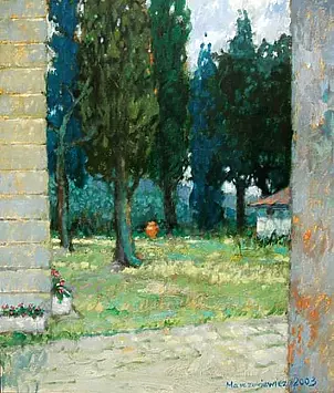   - In front of the house