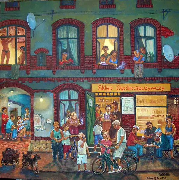 Andrzej Karpiński - In front of a shop