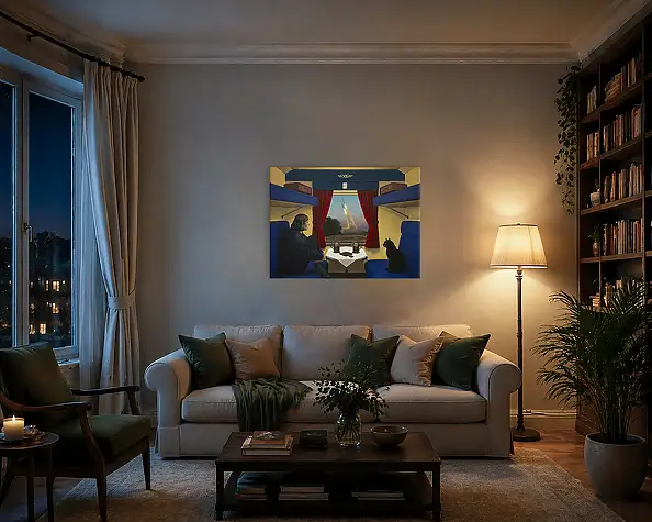 Nataliya Bagatskaya, Przedział 1, Obraz akrylowy - płótno, 95 x 70