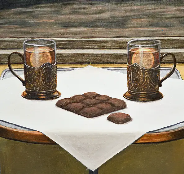 Nataliya Bagatskaya, Przedział 1, Obraz akrylowy - płótno, 95 x 70