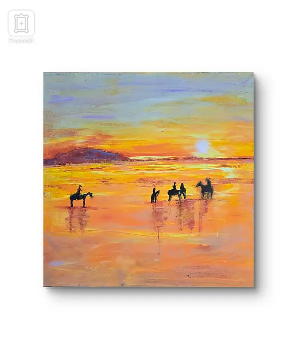 Ewa Mościszko - Ride, acrylic painting on canvas 50x50x2 cm.