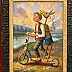 Dariusz Miliński, Friends Ride, Oil painting - canvas, 30 x 40