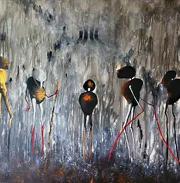 Natalia Miodek, пересечение, Акрилова картина - холст, 180 x 140