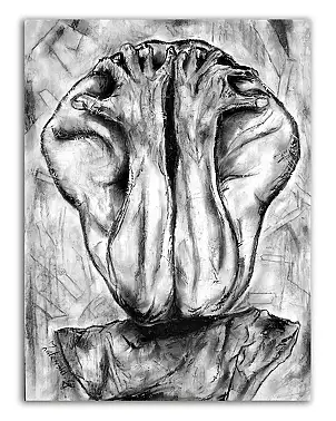 Grzegorz Zalewski, Przekleństwo czasu, Węgiel - płyta, 62 x 83