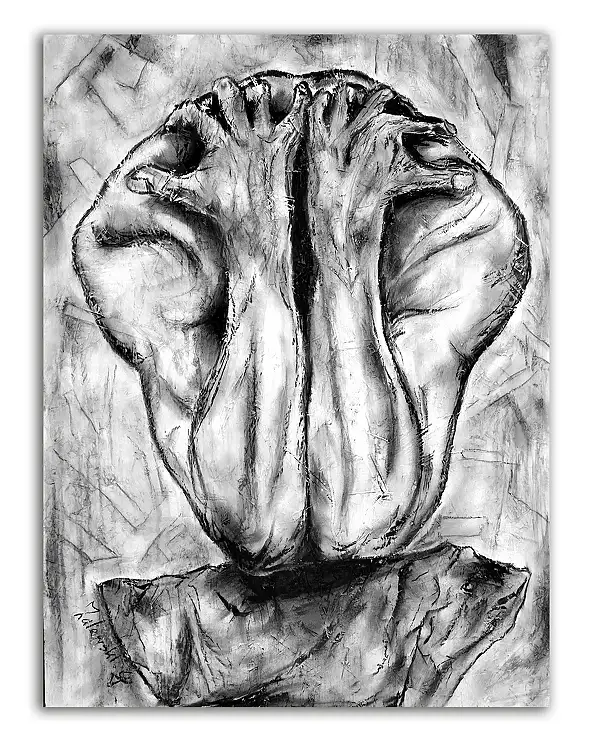 Grzegorz Zalewski, Przekleństwo czasu, Węgiel - płyta, 62 x 83