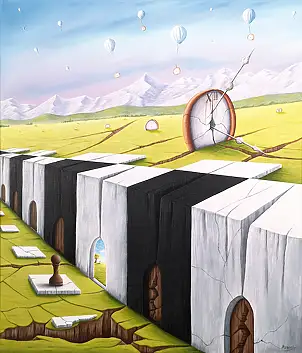 . ASENSIR, Glimpses of eternity between seconds / "Time" series, Acrylic painting - canvas, 60 x 70