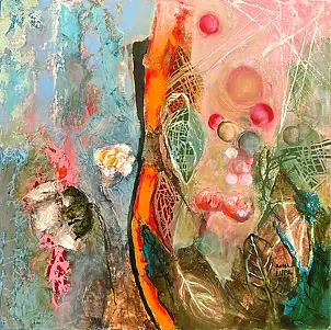 Anna Lupa Suchy, Sur la route V, Peinture à l'huile - toile, 29 x 29