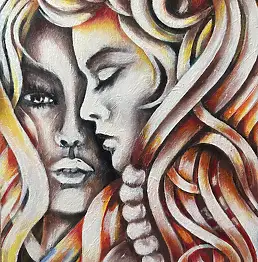Iwona Ostaszewska, Amici, Dipinto acrilico - tela, 30 x 40