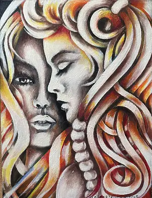 Iwona Ostaszewska, Amici, Dipinto acrilico - tela, 30 x 40