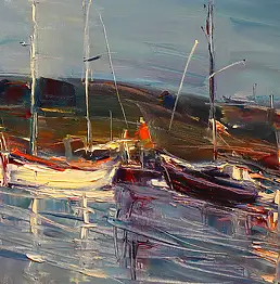 Marta Lipowska, гавань, Масляная картина - , 40 x 30
