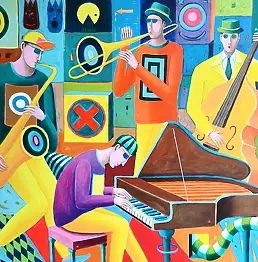 Mirosław Nowiński, Психоделический джаз, Акрилова картина - холст, 120 x 100