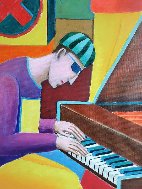 Mirosław Nowiński, Jazz psychédélique, Peinture acrylique - toile, 120 x 100
