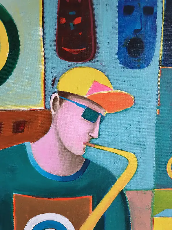 Mirosław Nowiński, Jazz psychédélique, Peinture acrylique - toile, 120 x 100