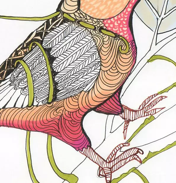 Małgorzata Rzempowska-Skóra - Bird, branch, and the shaft