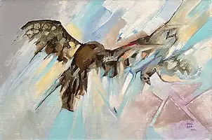 Anna Lupa Suchy, Die Vögel, Ölbild - Leinwand, 60 x 40