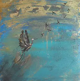 Anna Szarek, птицы, Акрилова картина - холст, 40 x 50