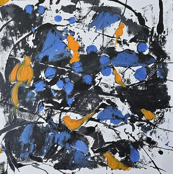 Ewa Mościszko, Ptaszarnia 1, Obraz akrylowy - płótno, 50 x 50